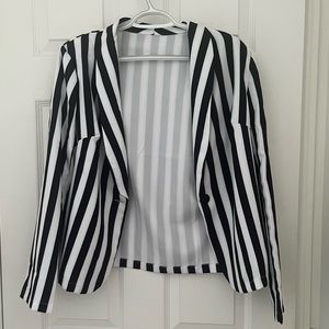Black and white striped “Beetlejuice” blazer